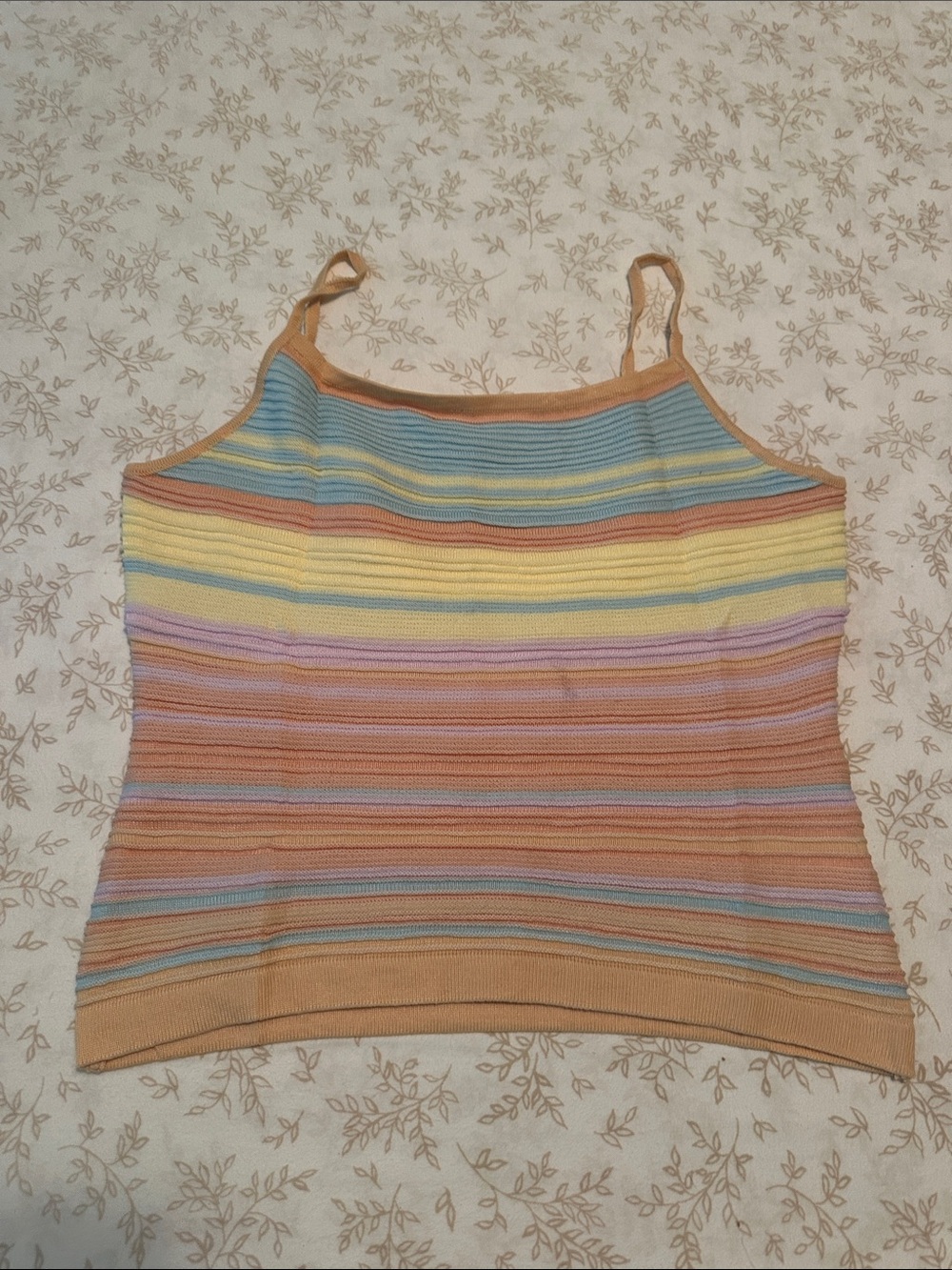 Striped Pastel Knit Cami Top - Multicolor